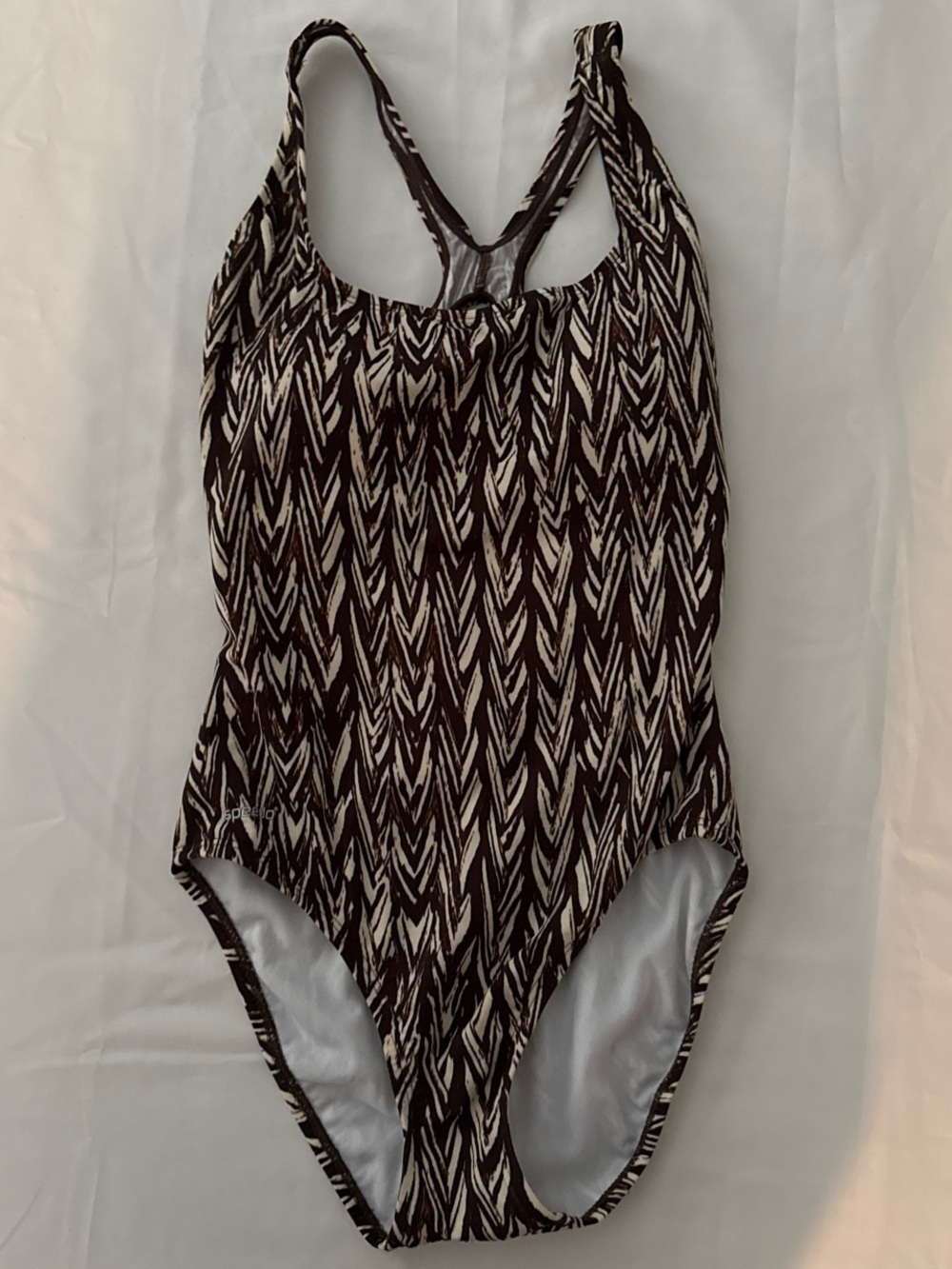 Speedo Brown & Cream Patterned Women's One-Piece Swimsuit